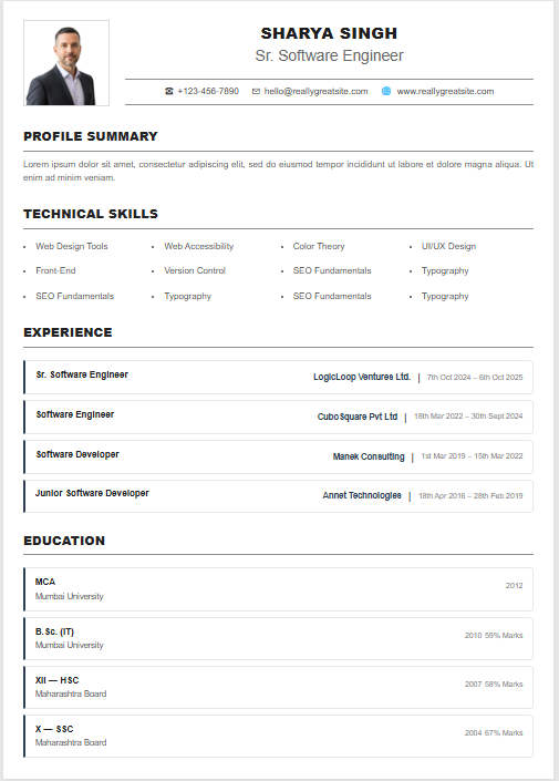 Modern Sidebar Resume