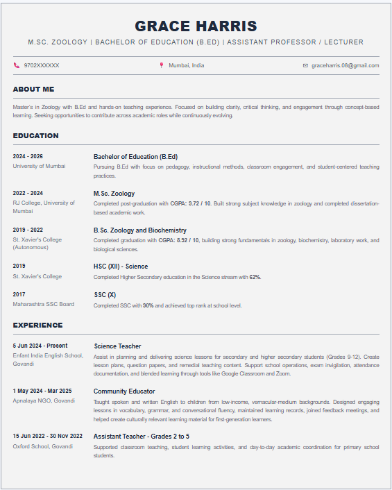 Background Resume