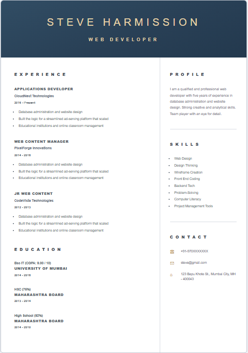 Modern Sidebar Resume